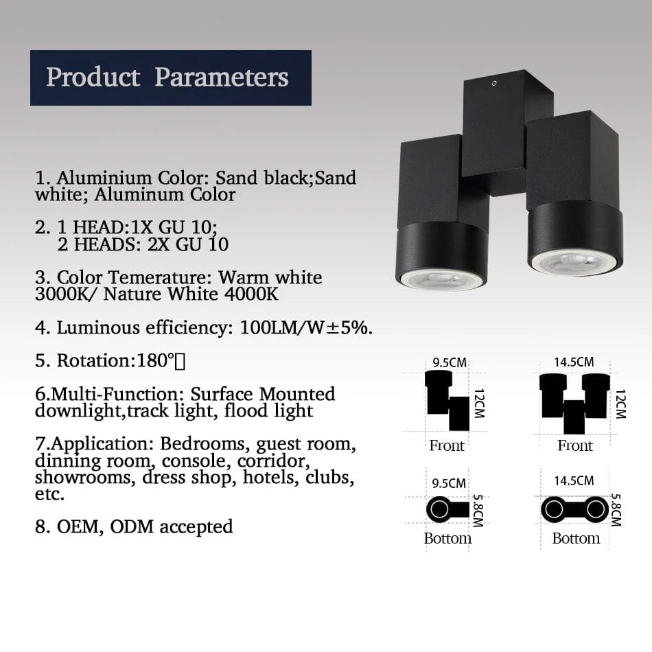 Modern White Aluminum Double LED Spotlight Norenza