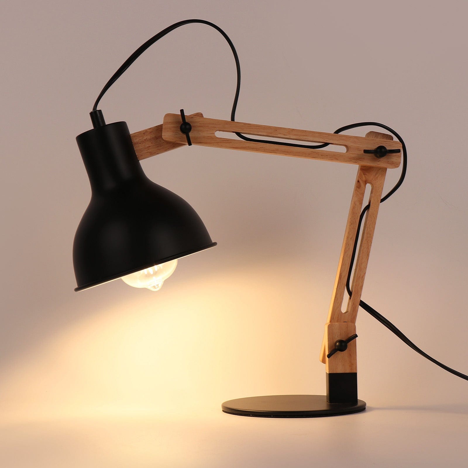 Modern Wooden Adjustable Desk Lamp Vaz Norenza