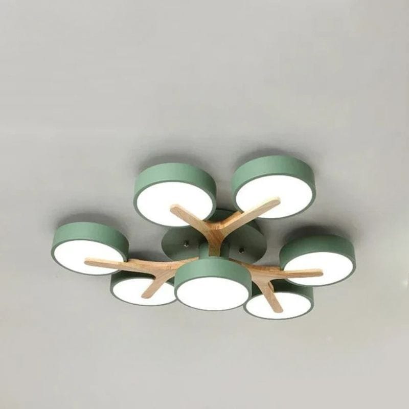 Modern Wooden Ceiling Light Fixture - Elegant Interior Design Green Norenza