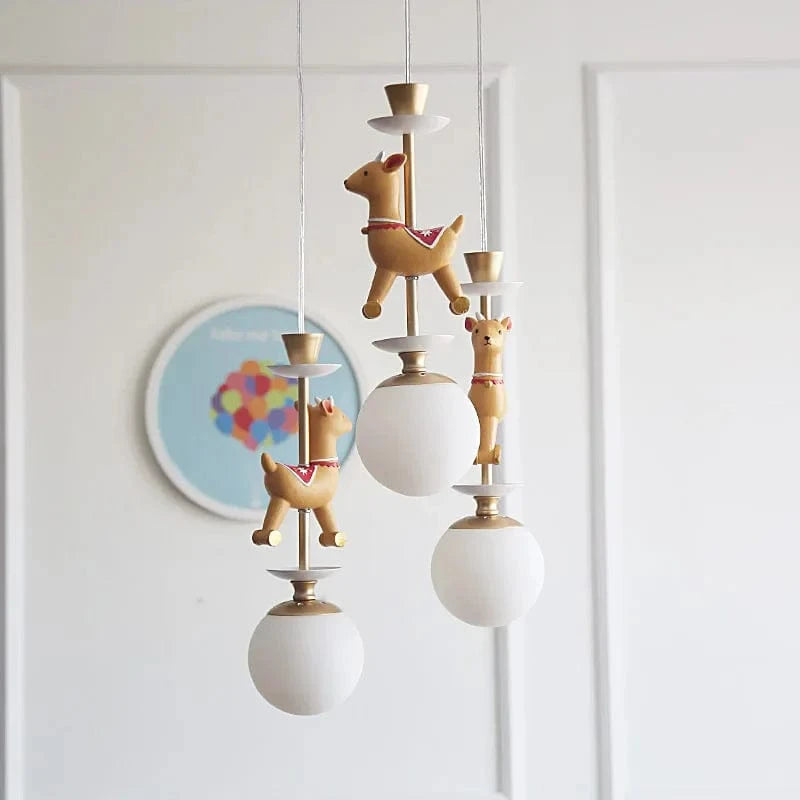 Modern Wooden Hanging Bedside Lamp for Kids 3 lights Norenza