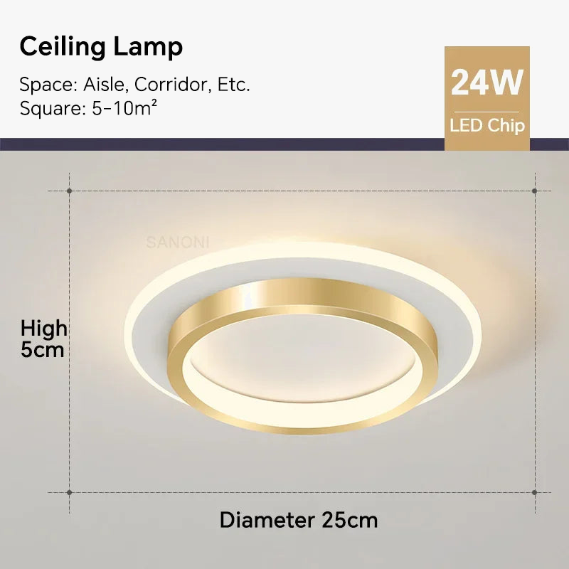 Modern LED Indoor Ceiling Light for Hallways, Stairs, and More