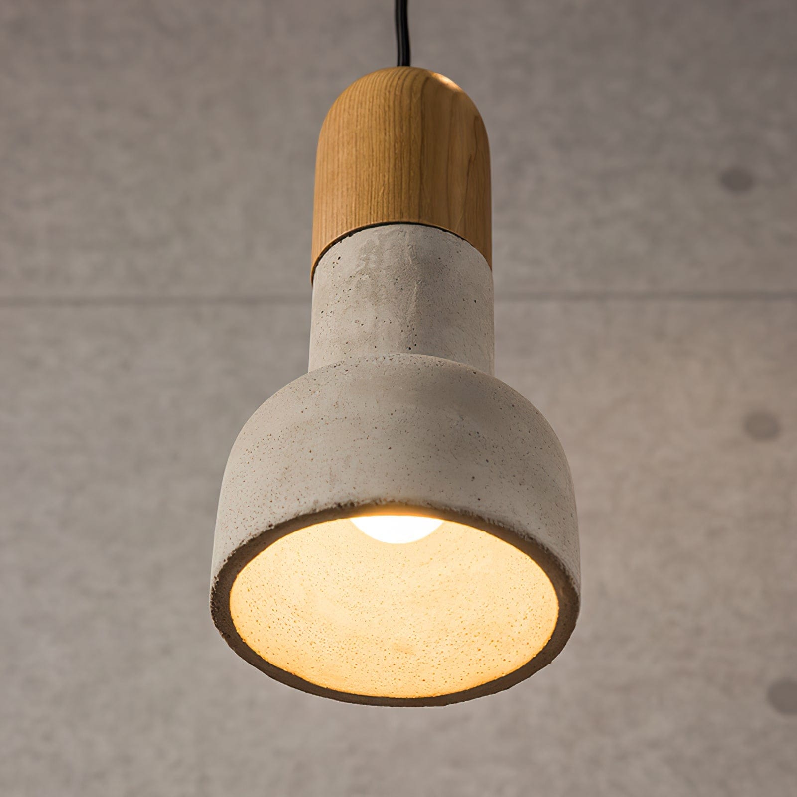 Nordic Cement and Wood LED Pendant Light Norenza