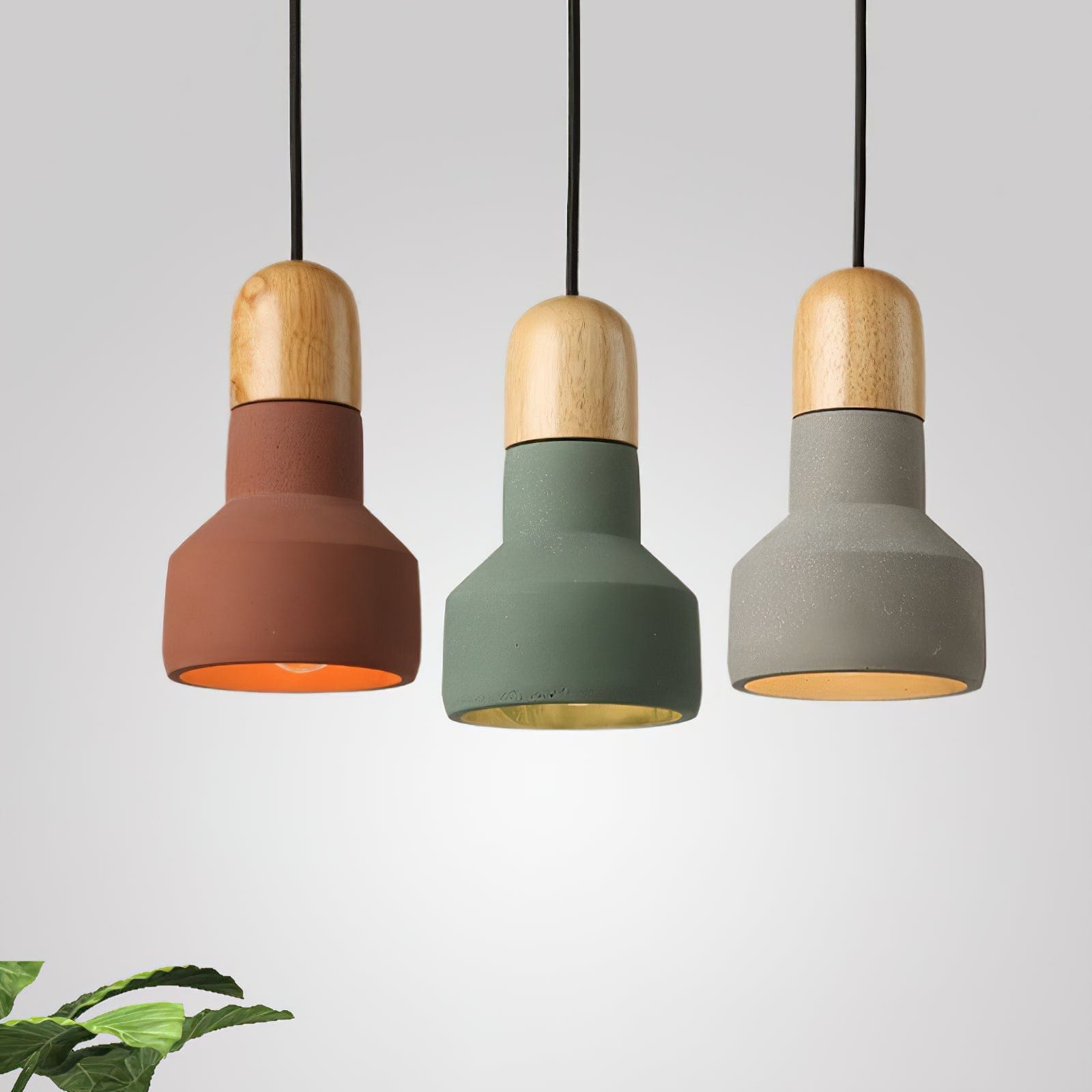 Nordic Cement and Wood LED Pendant Light Norenza