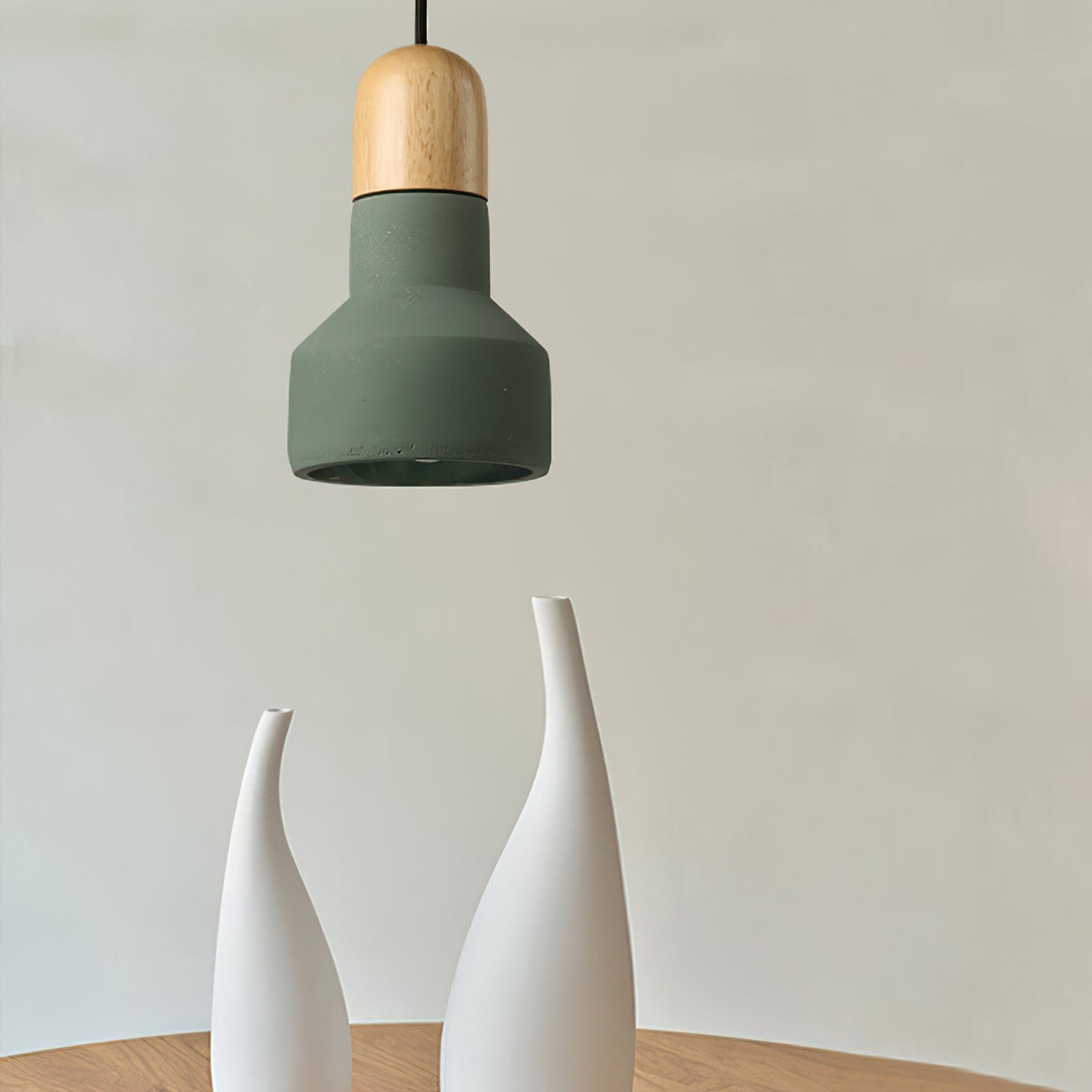 Nordic Cement and Wood LED Pendant Light Norenza