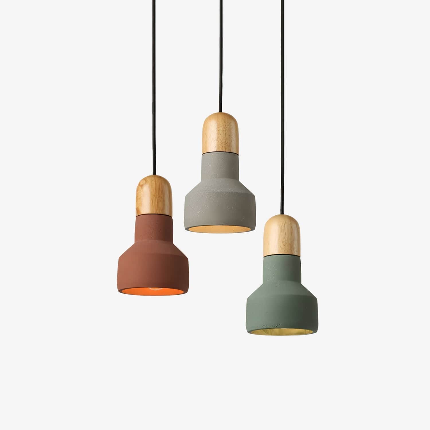 Nordic Cement and Wood LED Pendant Light Norenza