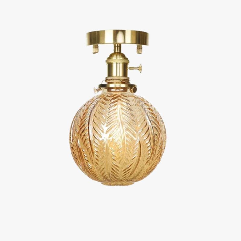 Nordic Copper Ceiling Light with Glass Shade Copper Norenza
