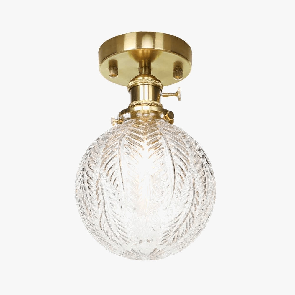 Nordic Copper Ceiling Light with Glass Shade Norenza