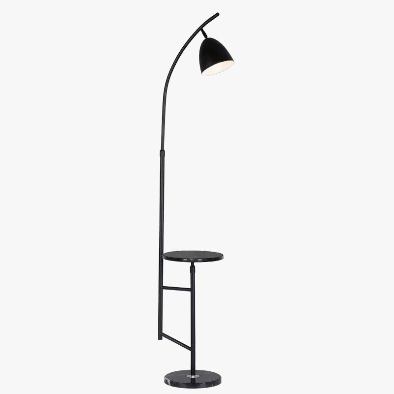 Nordic Design Gold Shelf Floor Lamp for Living Room, Marble Nightstand Light Black Norenza
