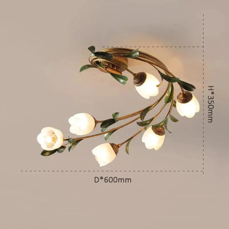Nordic Floral Glass LED Ceiling Light - Viridiplantae Norenza