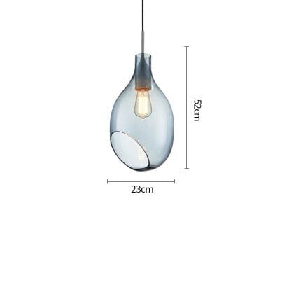 Nordic Glass Shade Suspension Light Halek Blue Norenza