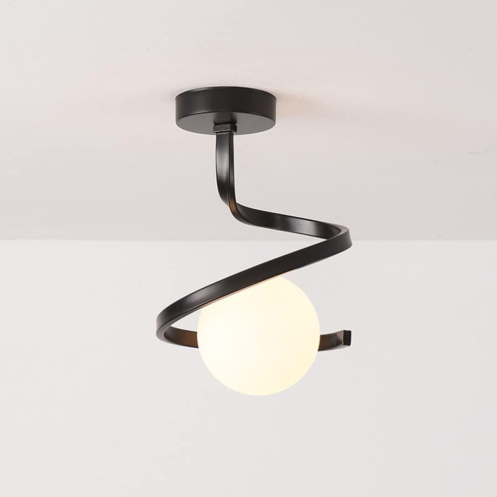 Nordic Glass Sphere Ceiling Light Fixture Black Norenza