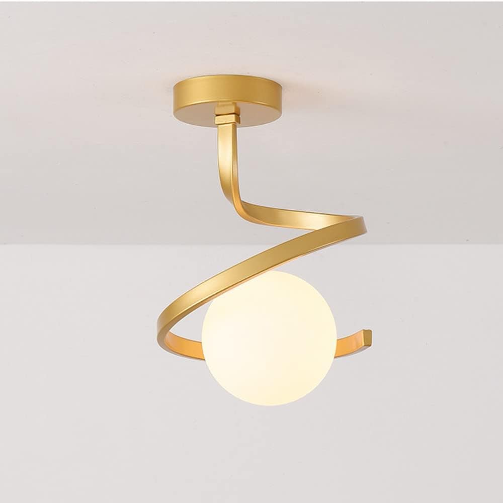 Nordic Glass Sphere Ceiling Light Fixture Gold Norenza