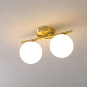 Nordic LED Ceiling Light Fixture - Modern Glass Ball Chandelier for Hallway, Balcony, and Kitchen 2 lights / Gold Norenza