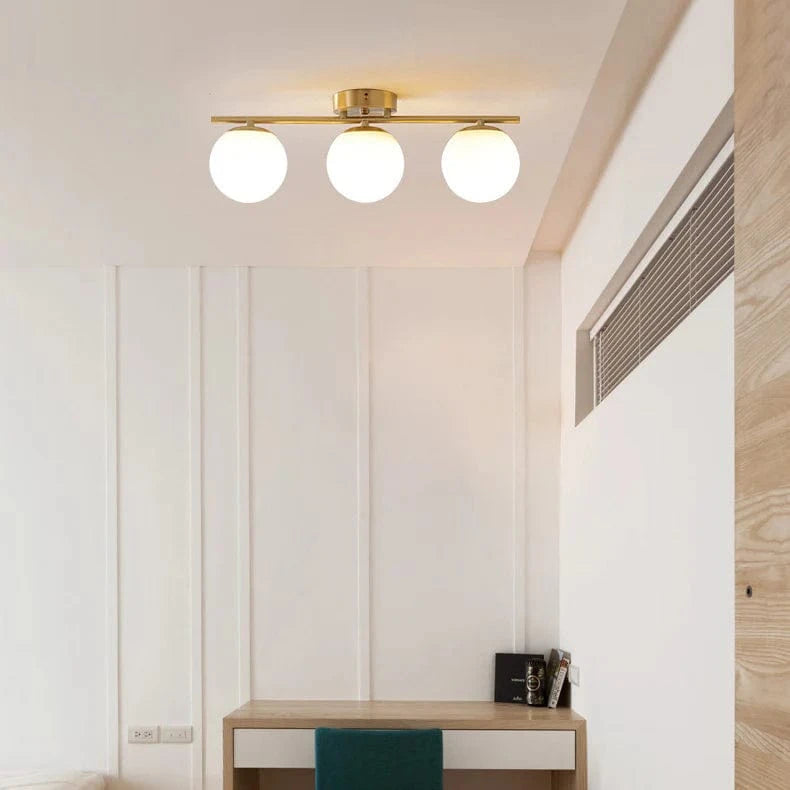 Nordic LED Ceiling Light Fixture - Modern Glass Ball Chandelier for Hallway, Balcony, and Kitchen Norenza