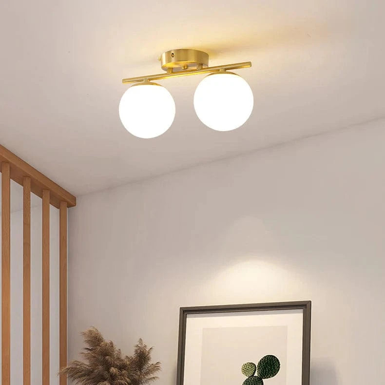 Nordic LED Ceiling Light Fixture - Modern Glass Ball Chandelier for Hallway, Balcony, and Kitchen Norenza