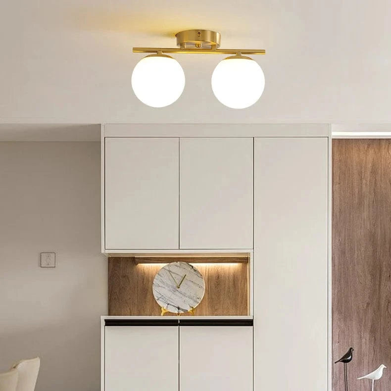 Nordic LED Ceiling Light Fixture - Modern Glass Ball Chandelier for Hallway, Balcony, and Kitchen Norenza