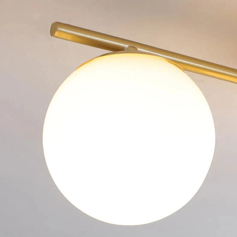 Nordic LED Ceiling Light Fixture - Modern Glass Ball Chandelier for Hallway, Balcony, and Kitchen Norenza