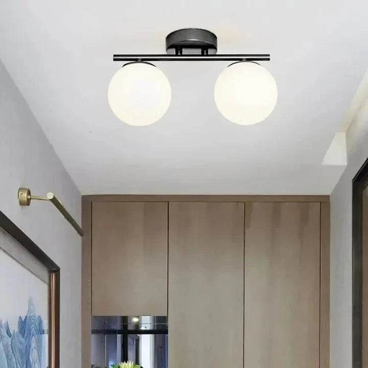 Nordic LED Ceiling Light Fixture - Modern Glass Ball Chandelier for Hallway, Balcony, and Kitchen Norenza