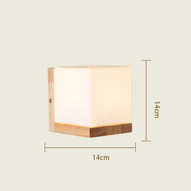 Nordic LED Wood and Glass Wall Sconce for Home Interior B Norenza