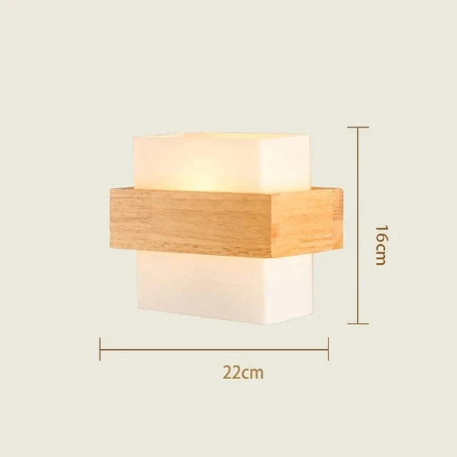 Nordic LED Wood and Glass Wall Sconce for Home Interior D Norenza