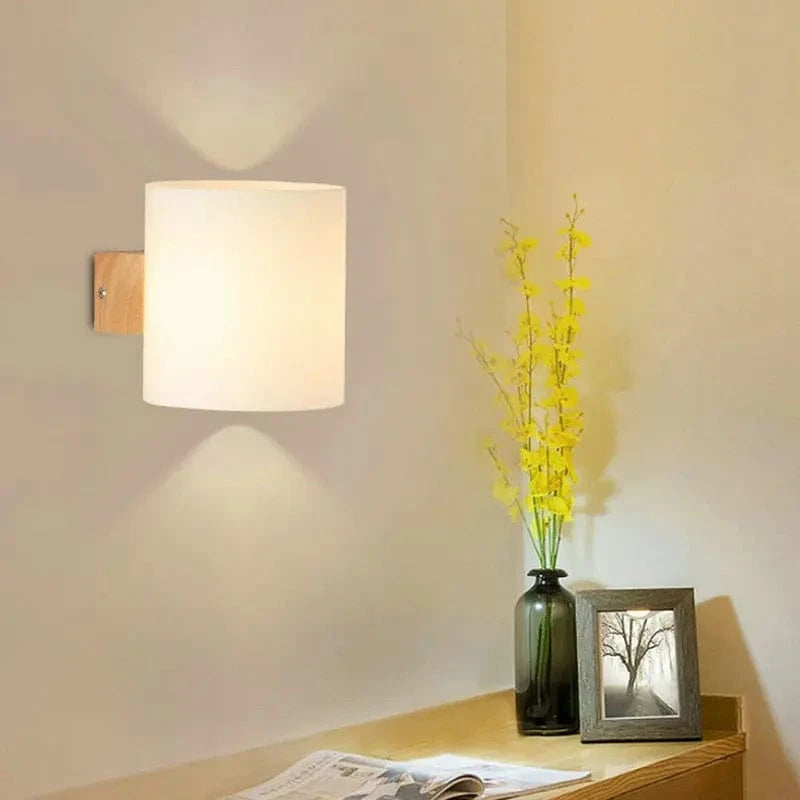 Nordic LED Wood and Glass Wall Sconce for Home Interior Norenza