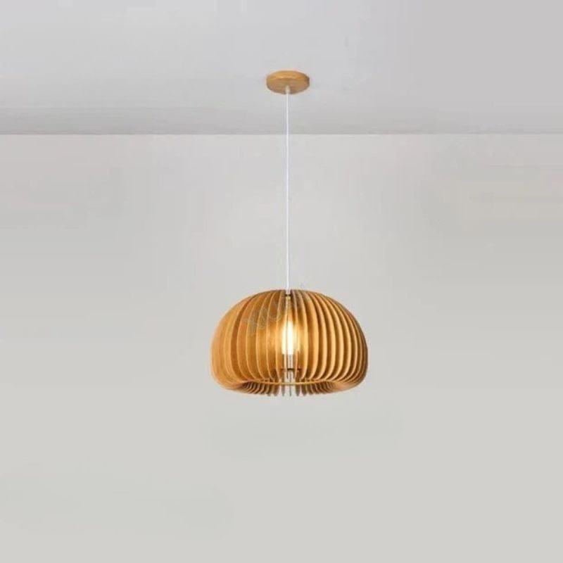 Nordic Natural Wood Pumpkin Pendant Light Natural Wood Norenza