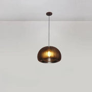 Nordic Natural Wood Pumpkin Pendant Light Walnut Norenza