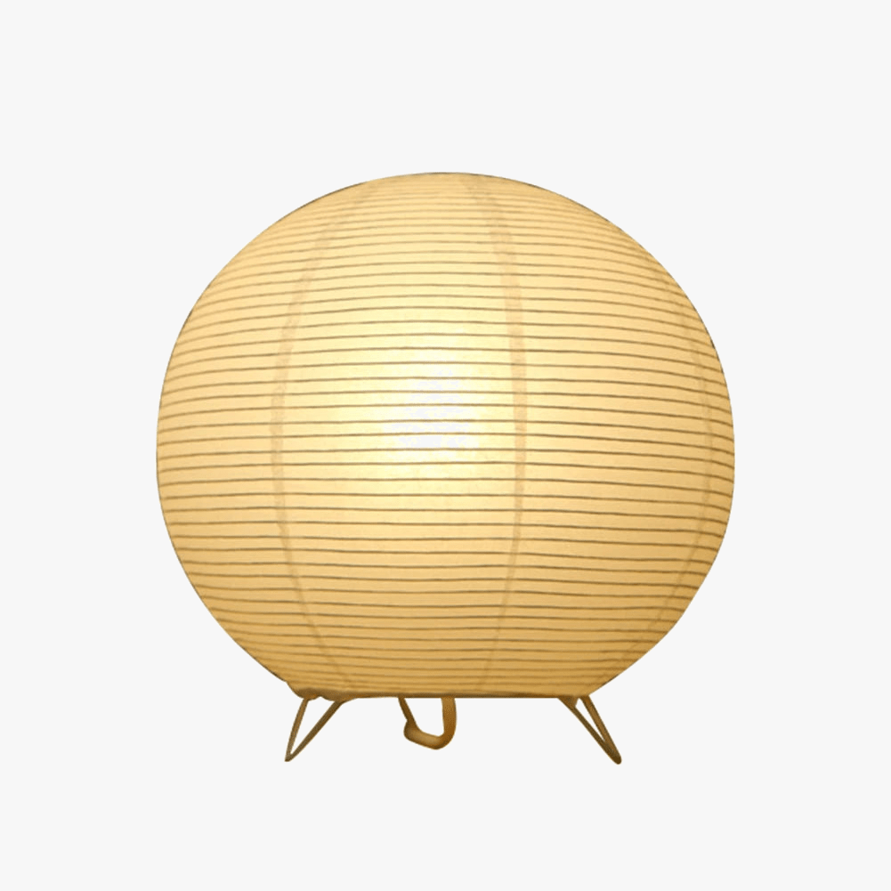 Nordic Paper Lantern Table Lamp - Modern Japanese Style LED Night Light for Living Room, Office, Bedroom Round Norenza