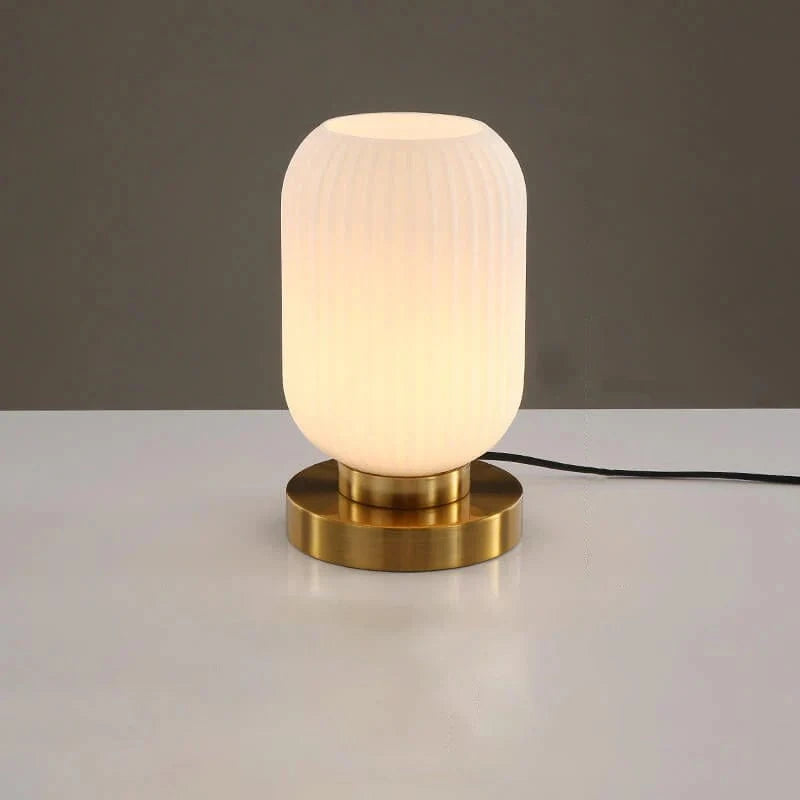 Nordic Pumpkin Glass Table Lamps for Study & Bedroom Décor White Norenza