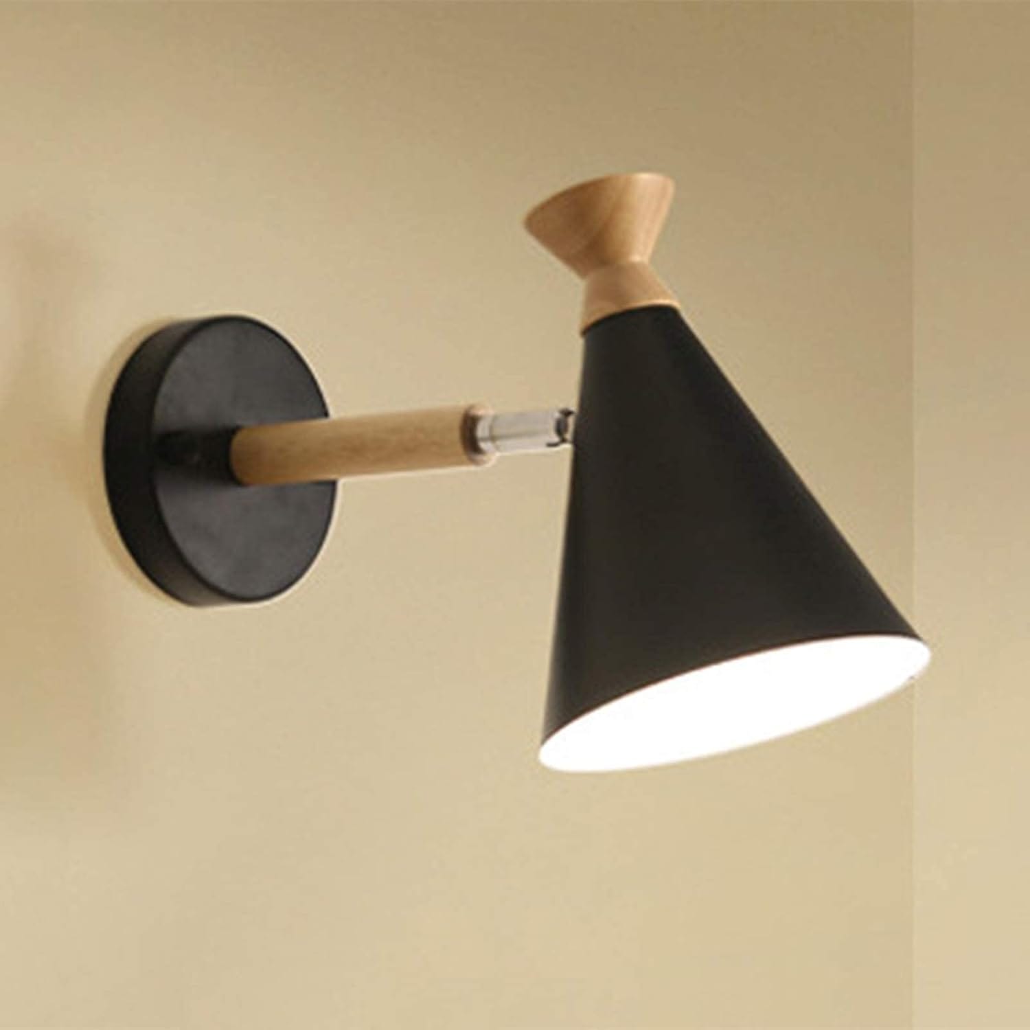 Nordic Solid Wood Wall Sconce Black Norenza