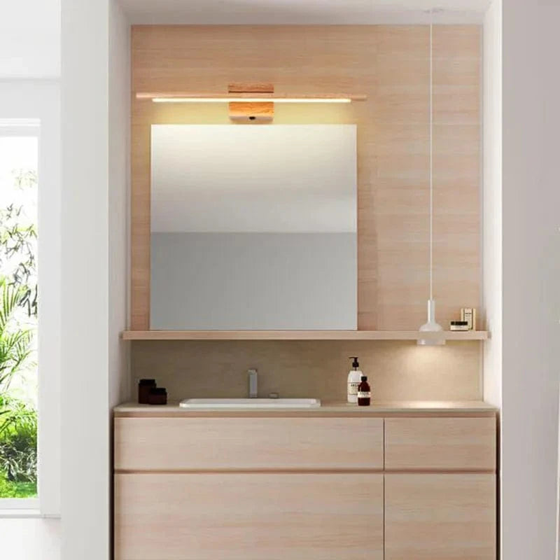 Nordic Solid Wood Wall Sconce for Bathroom Mirror 21.6" Norenza