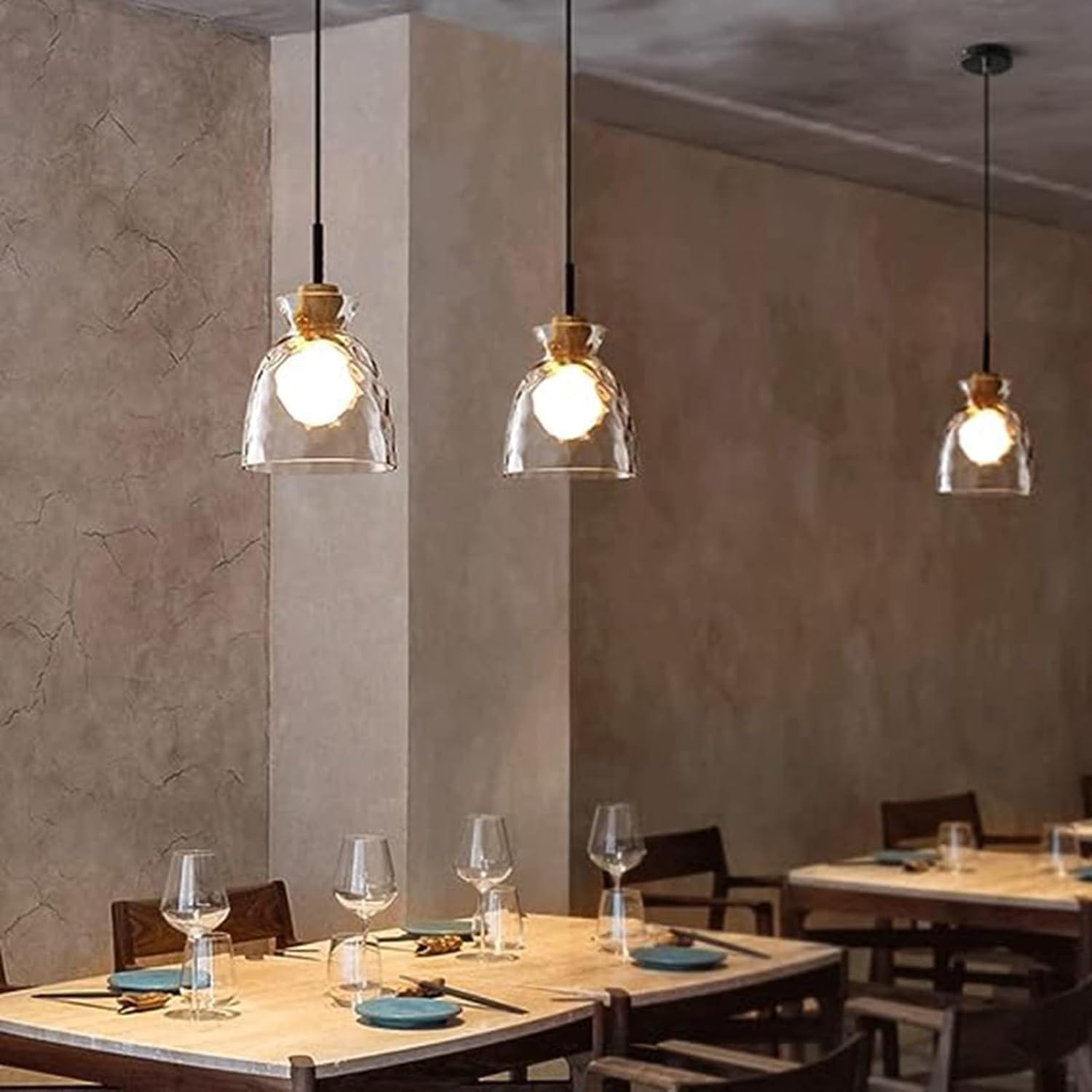 Nordic Suspension Light with Glass Shade for Restaurants Norenza