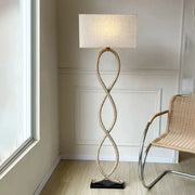Nordic Wabi Sabi Rope Floor Lamp with Fabric Shade Norenza