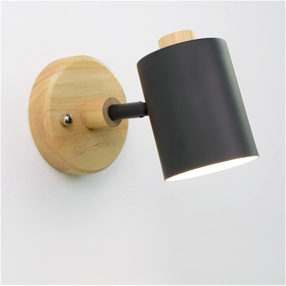 Nordic Wall Sconce Nightstand Lamp with Switch Black Norenza