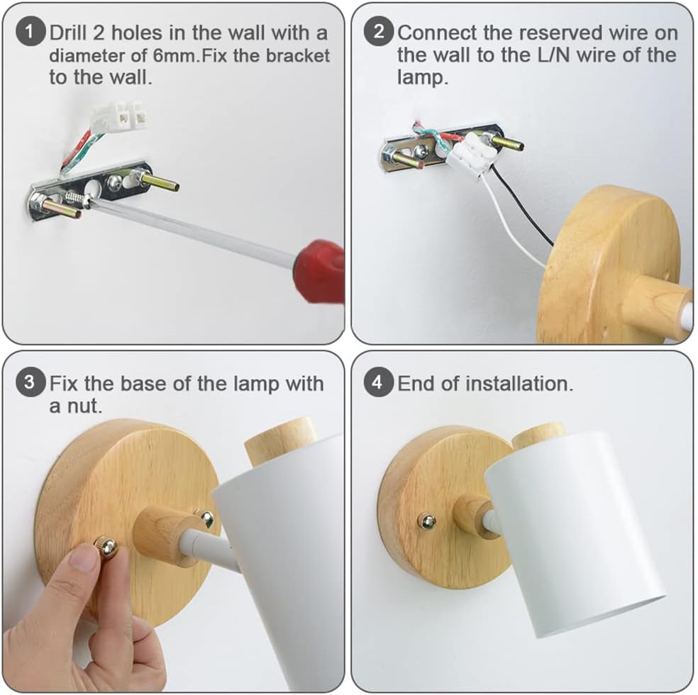 Nordic Wall Sconce Nightstand Lamp with Switch Norenza