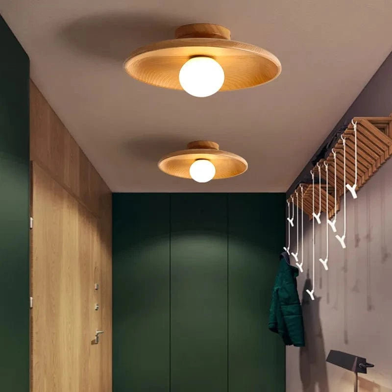 Nordic Wood LED Ceiling Light for Living Room, Bedroom, Dining Room, Hallway, Balcony Norenza
