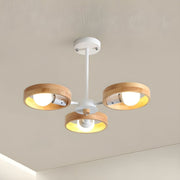 Nordic Wooden Chandelier Lamp for Living Room White / 3 lights Norenza