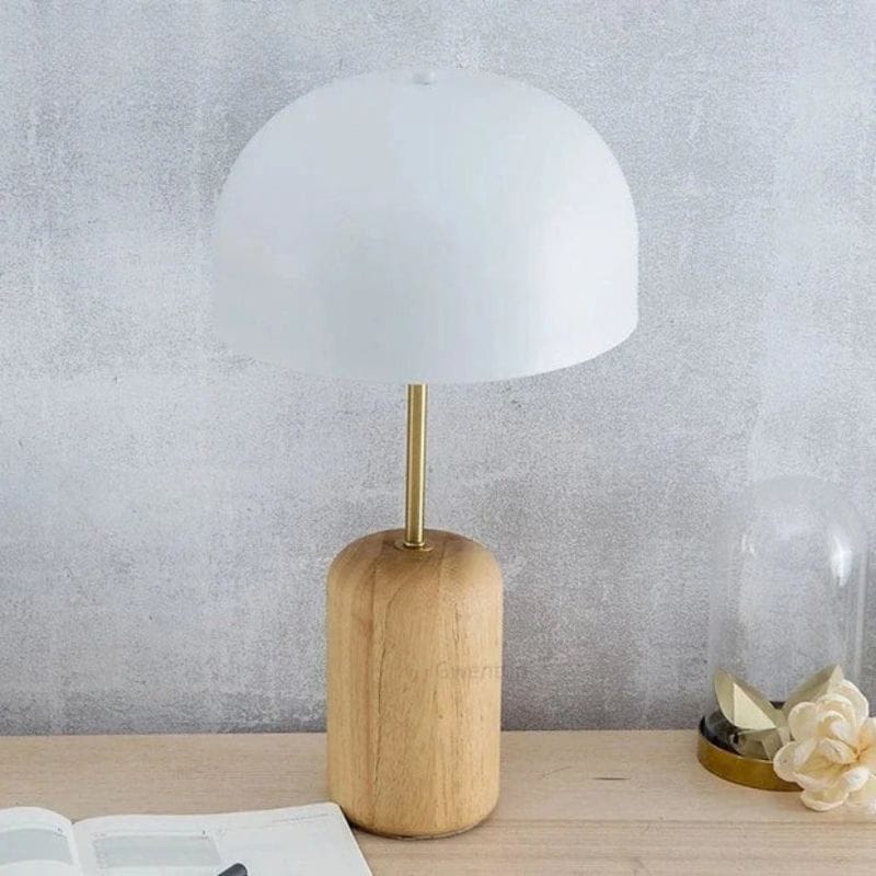 Nordic Wooden Table Lamp – Modern Scandinavian Bedside Light Norenza