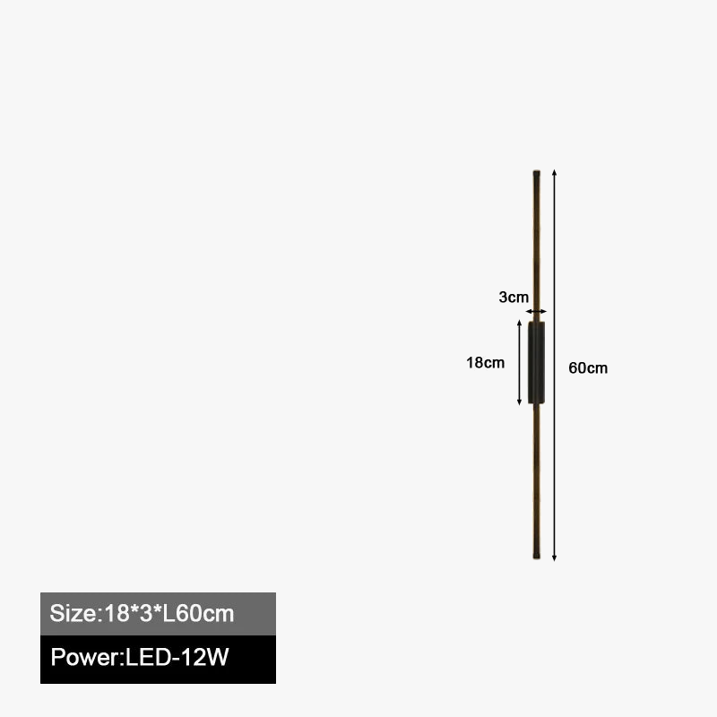 Black Nordic LED Wall Sconce Light Fixture for Bedroom & Living Room