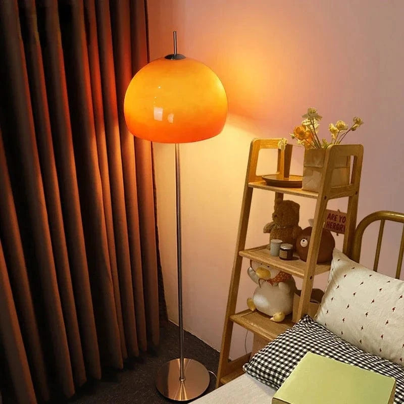 Orange Gradient Glass LED Table Lamp - Bauhaus Mushroom Design for Living Room and Bedroom Ambiance Norenza