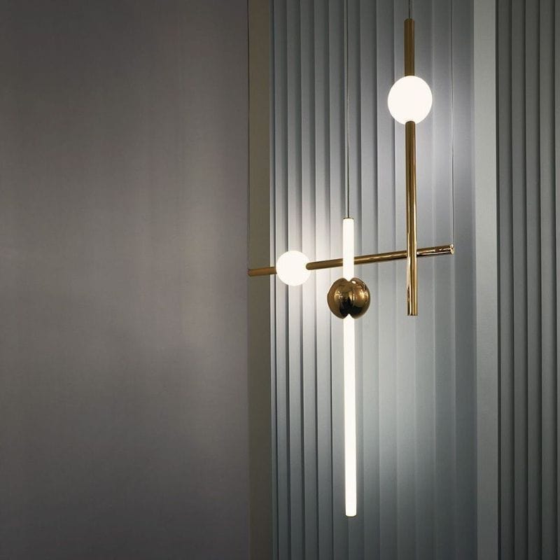 Orion LED Gold Tube Design Pendant Light Norenza