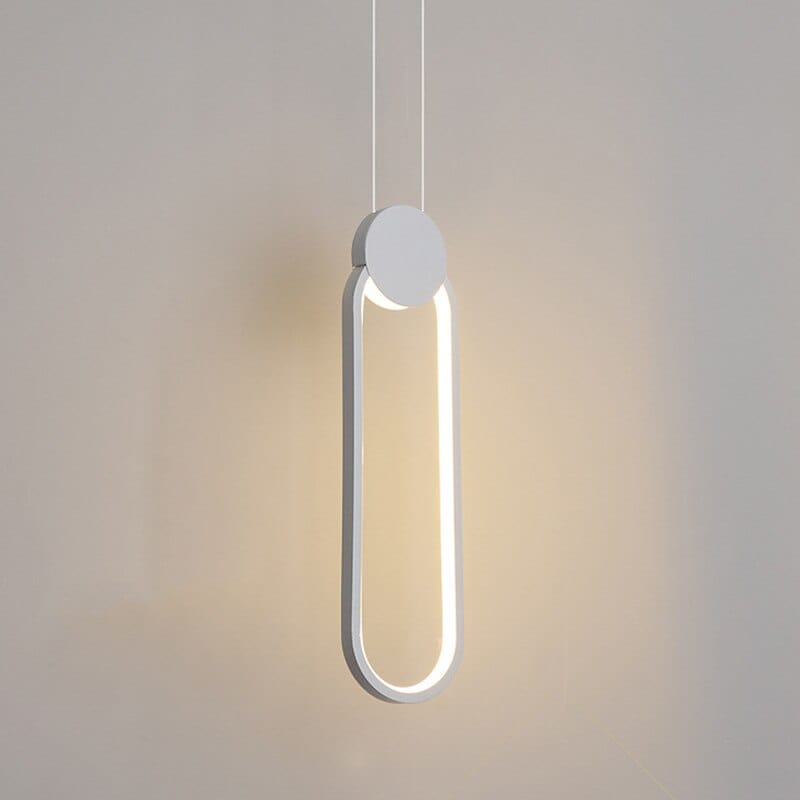 Oryna Geometric Minimalist LED Suspension Light White / Oval Norenza