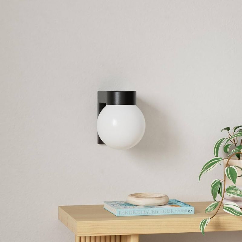 LED Outdoor Acrylic Ball and Base Wall Light