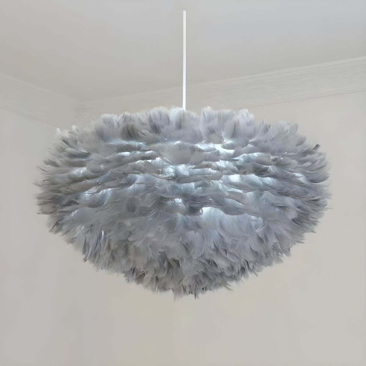 Oval LED Fairy Feather Pendant Light Gray Norenza