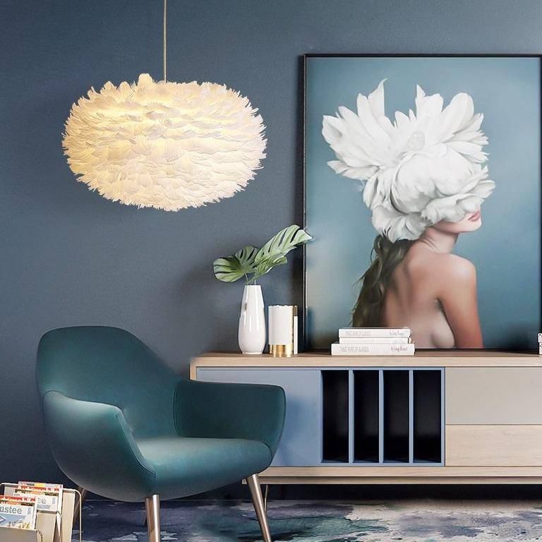 Oval LED Fairy Feather Pendant Light Norenza