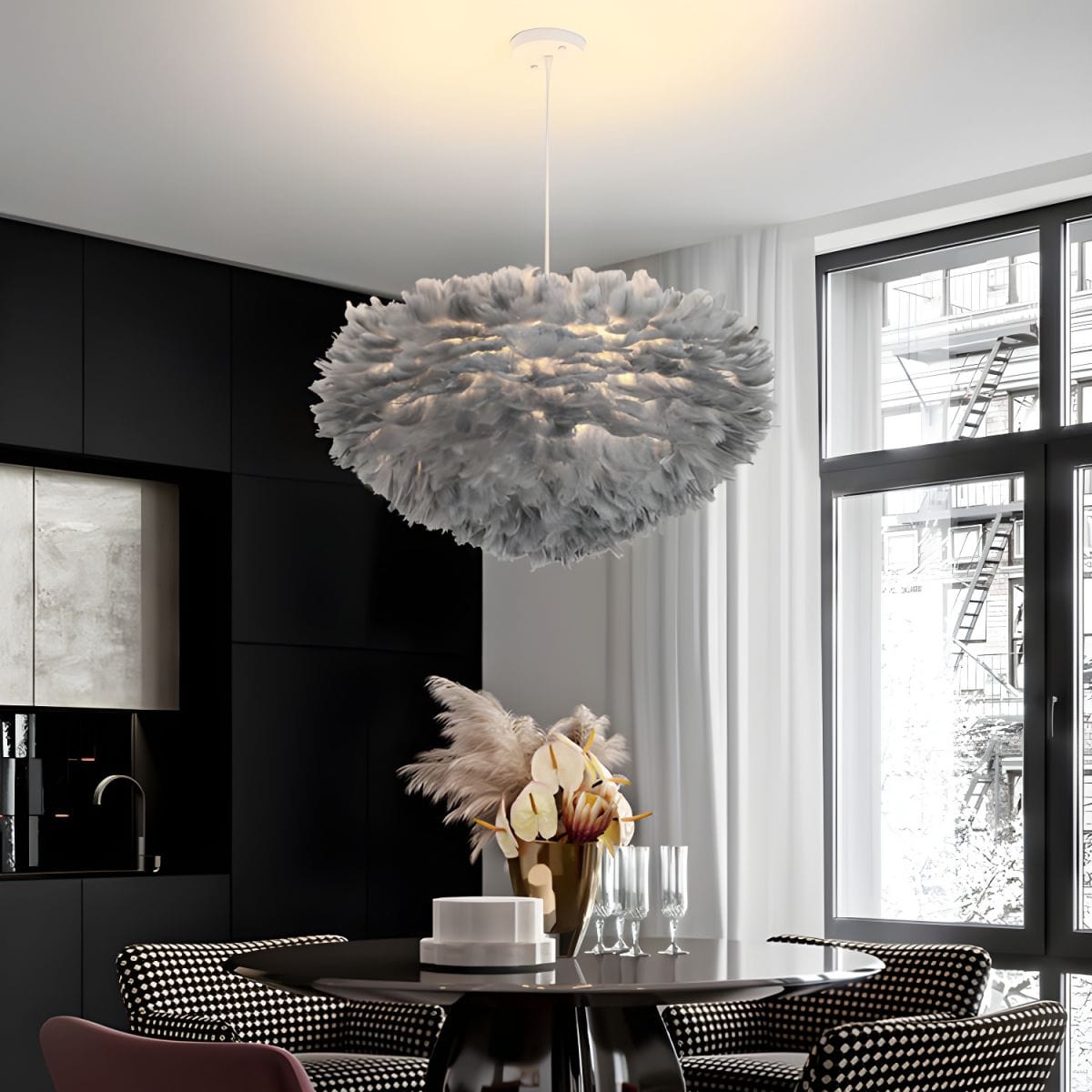 Oval LED Fairy Feather Pendant Light Norenza