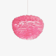 Oval LED Fairy Feather Pendant Light Pink Norenza