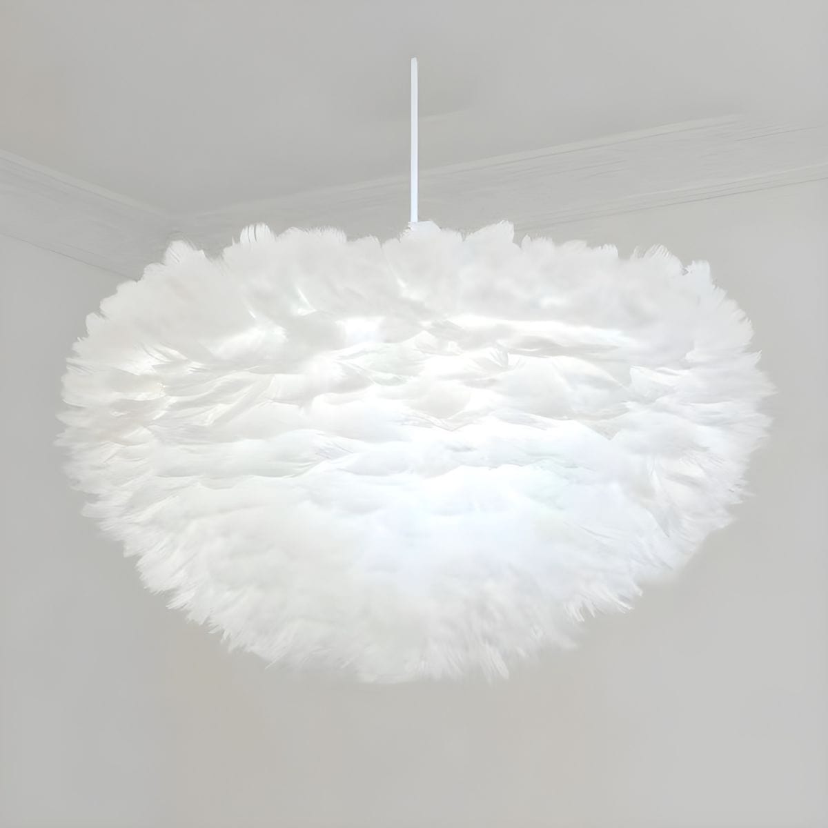 Oval LED Fairy Feather Pendant Light White Norenza