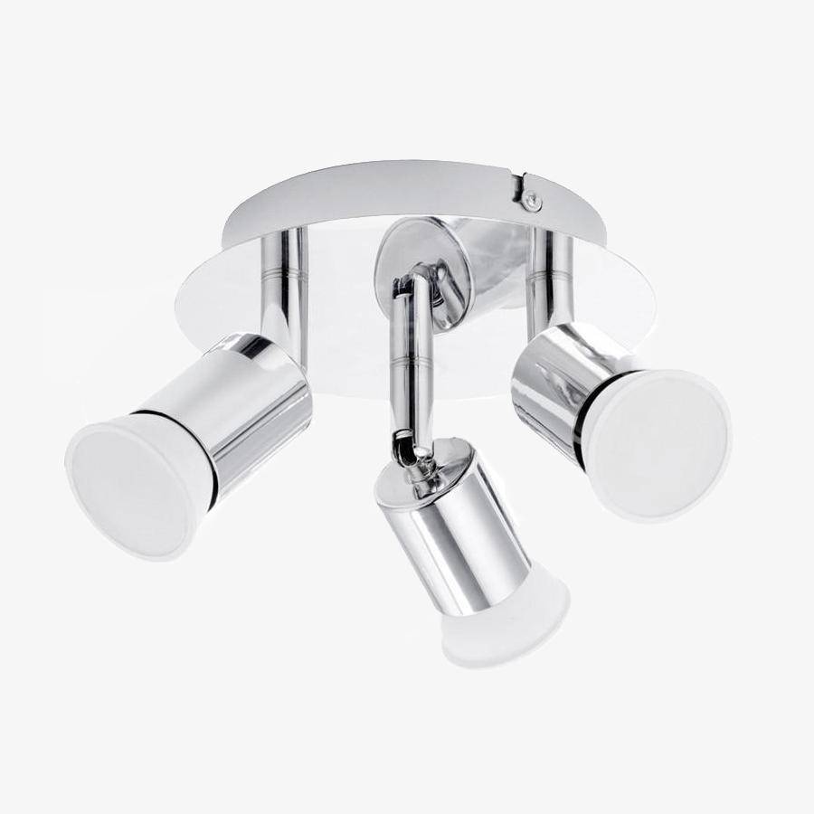 Modern Chrome LED 3-Spot Ceiling Light