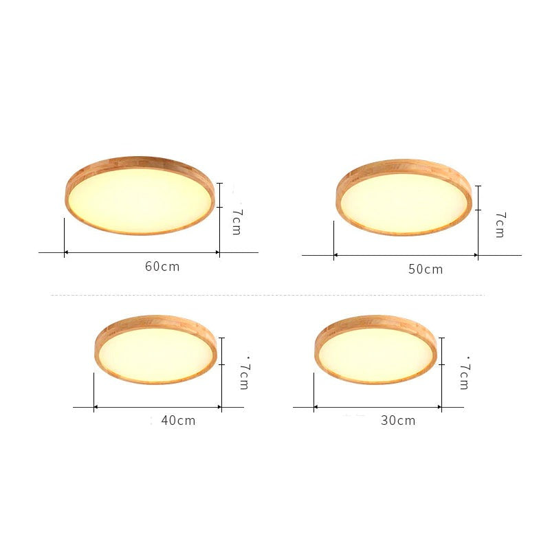 Ultra-Thin Round LED Wood Ceiling Light